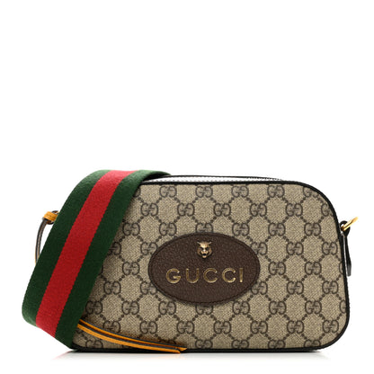 Gucci GG Supreme Monogram Web Neo Vintage Shoulder Bag Beige New Acero Crop 1 of 10