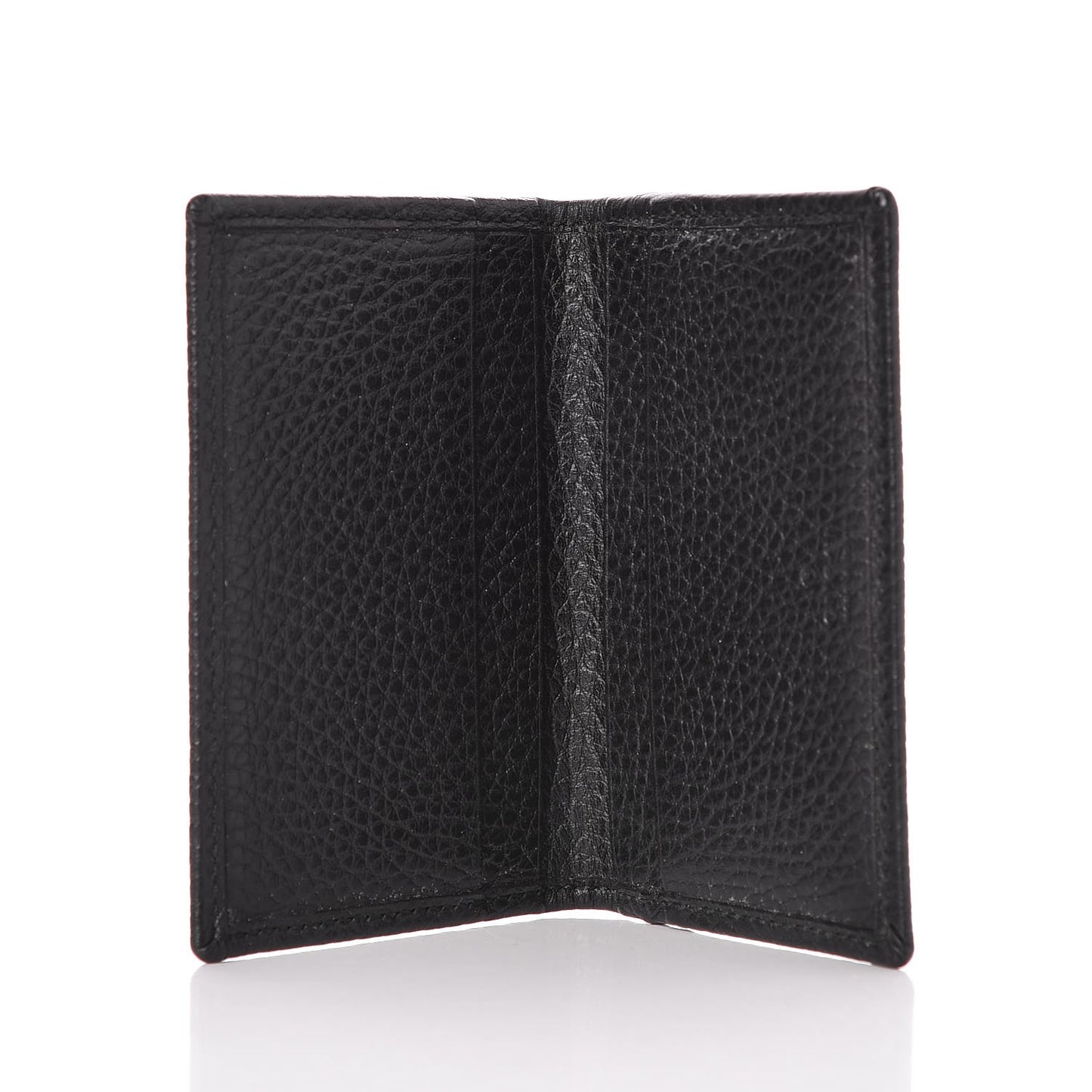 Pebbled Calfskin GG Marmont Card Case Black