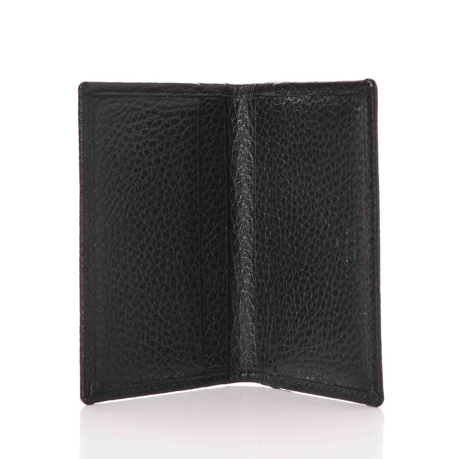 Gucci Pebbled Calfskin GG Marmont Card Case Black 5 of 8
