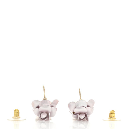 Chanel Metal Crystal Pearl 90s Camellia CC Drop Earrings Gold 3 of 4