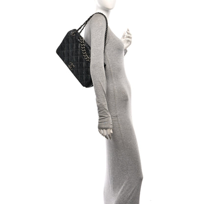 Chanel Aged Calfskin Quilted Medium Pondichery Flap Dark Grey 2 of 9