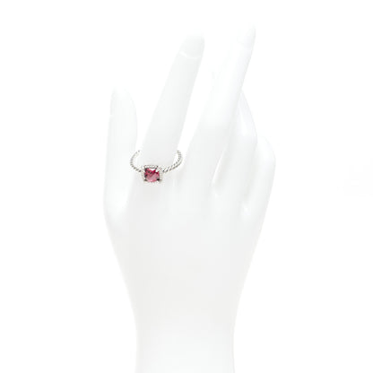 David Yurman Sterling Silver Diamond Garnet 7mm Petite Chatelaine Pave Bezel Ring 62 10 2 of 4
