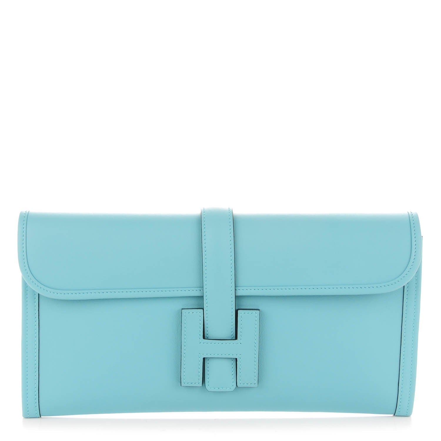 Hermes Veau Swift Jige Elan 29 Clutch Bleu Atoll 1 of 9