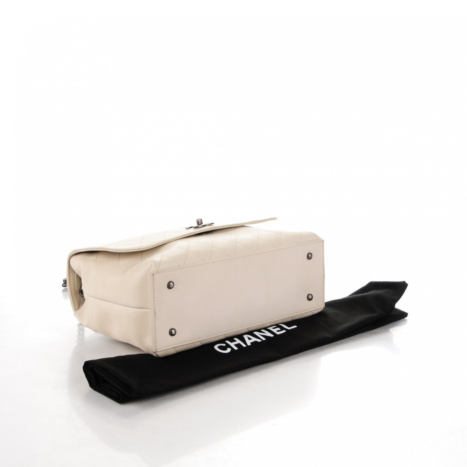 Chanel Calfskin Stitched Urban Luxury Top Handle Bag Ivory 4 of 8