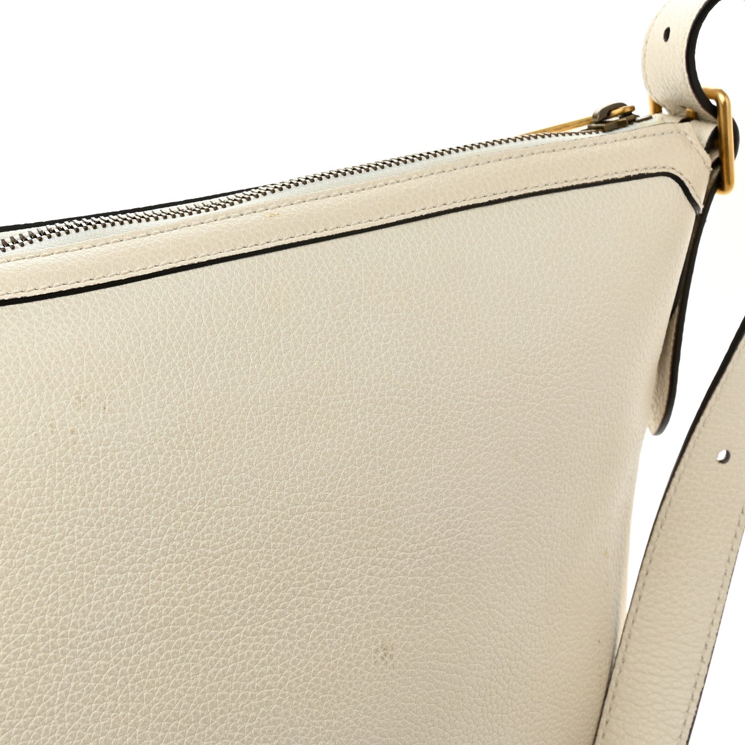 Gucci Grained Calfskin Logo Half Moon Hobo White 13 of 13