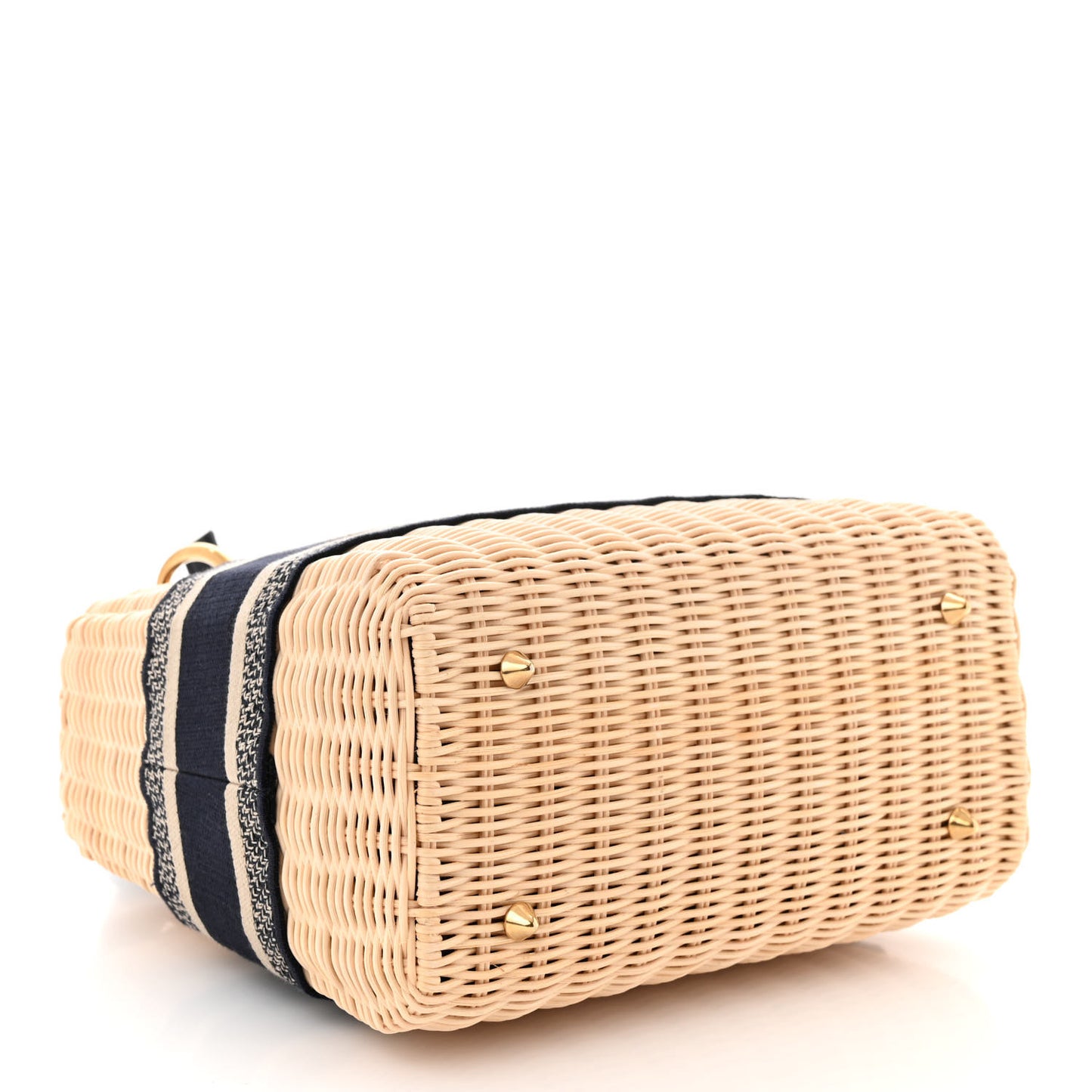 Wicker Oblique Medium Lady Dior Bag Blue