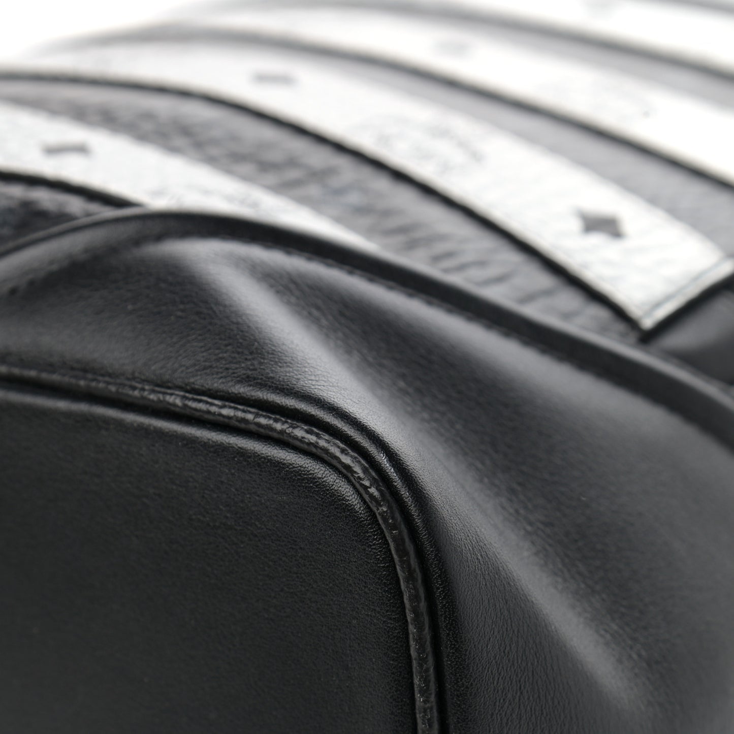 Metallic Visetos Striped Medium Duke Backpack Silver Black