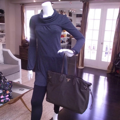 Prada Nylon Large Shopping Tote Brown 2 of 11