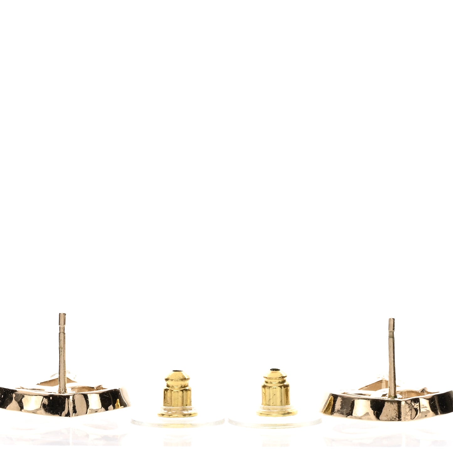 Metal CC Heart Coco In Love Earrings Gold