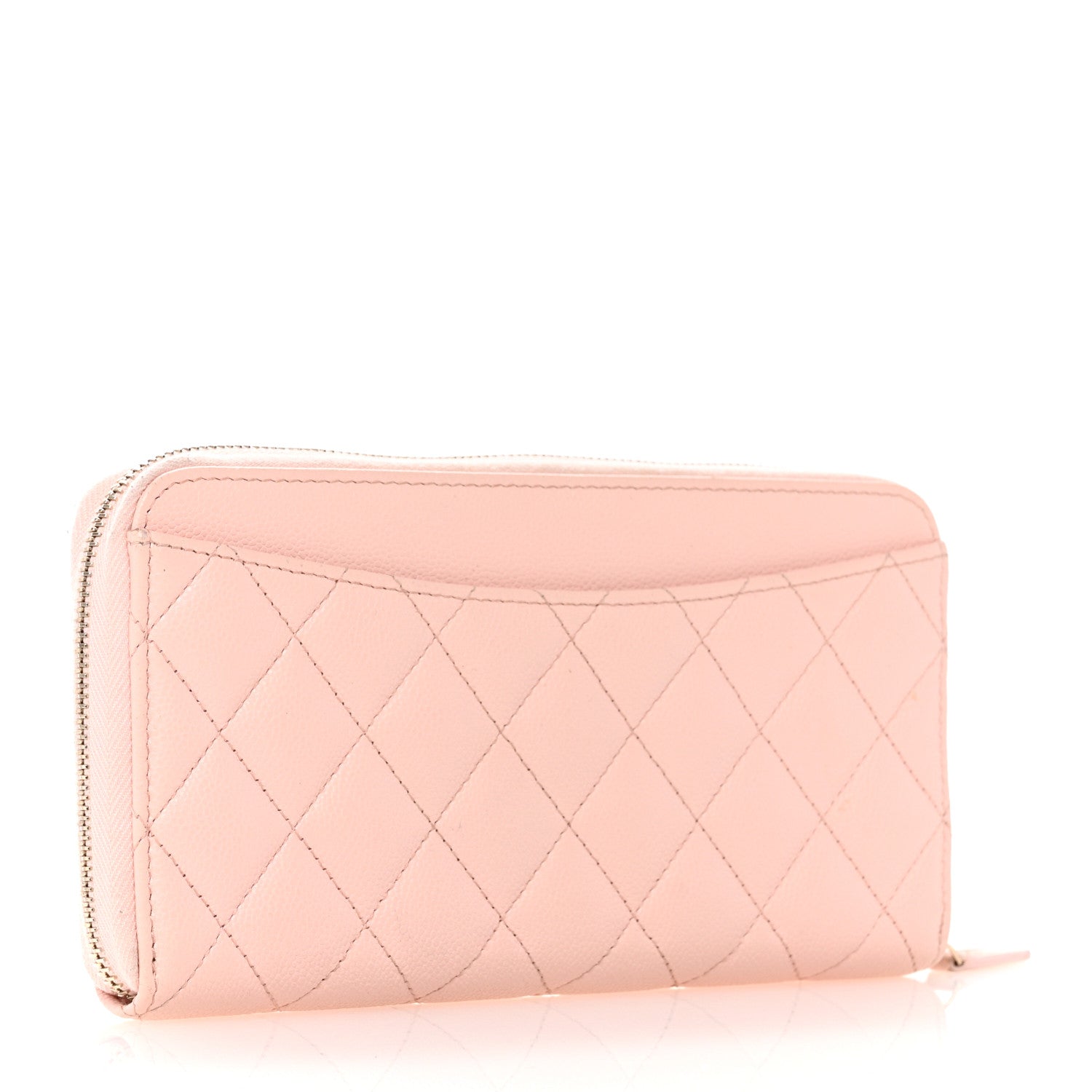 Chanel Caviar Quilted Large Gusset Zip Around Wallet Light Pink 3 of 12