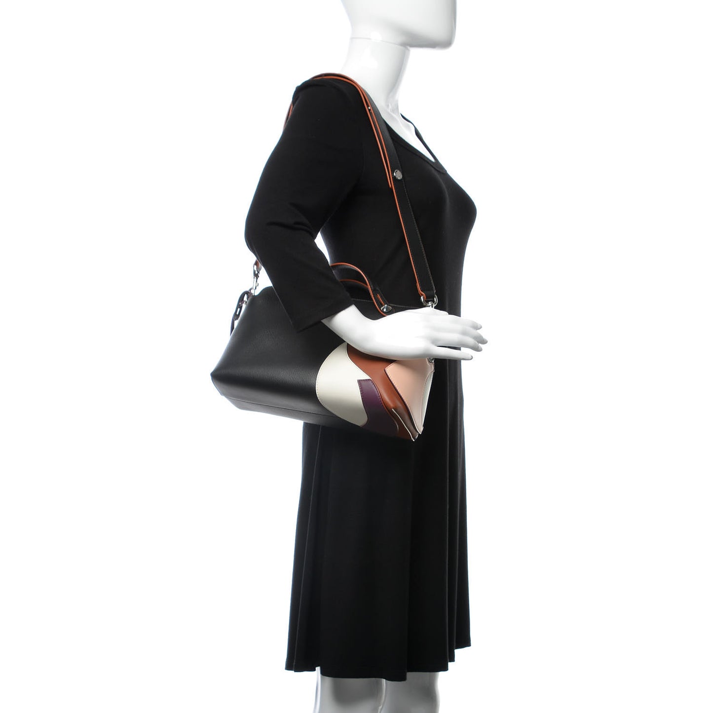 Vitello Dolce Marquetry Medium By The Way Boston Bag Black Multicolor