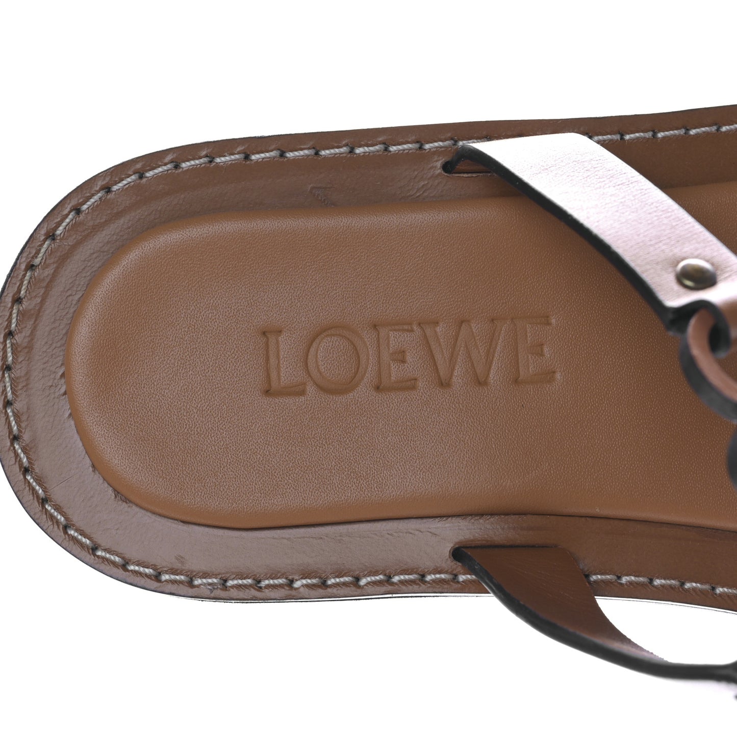 Calfskin Anagram Mule Sandals 37 Tan Natural