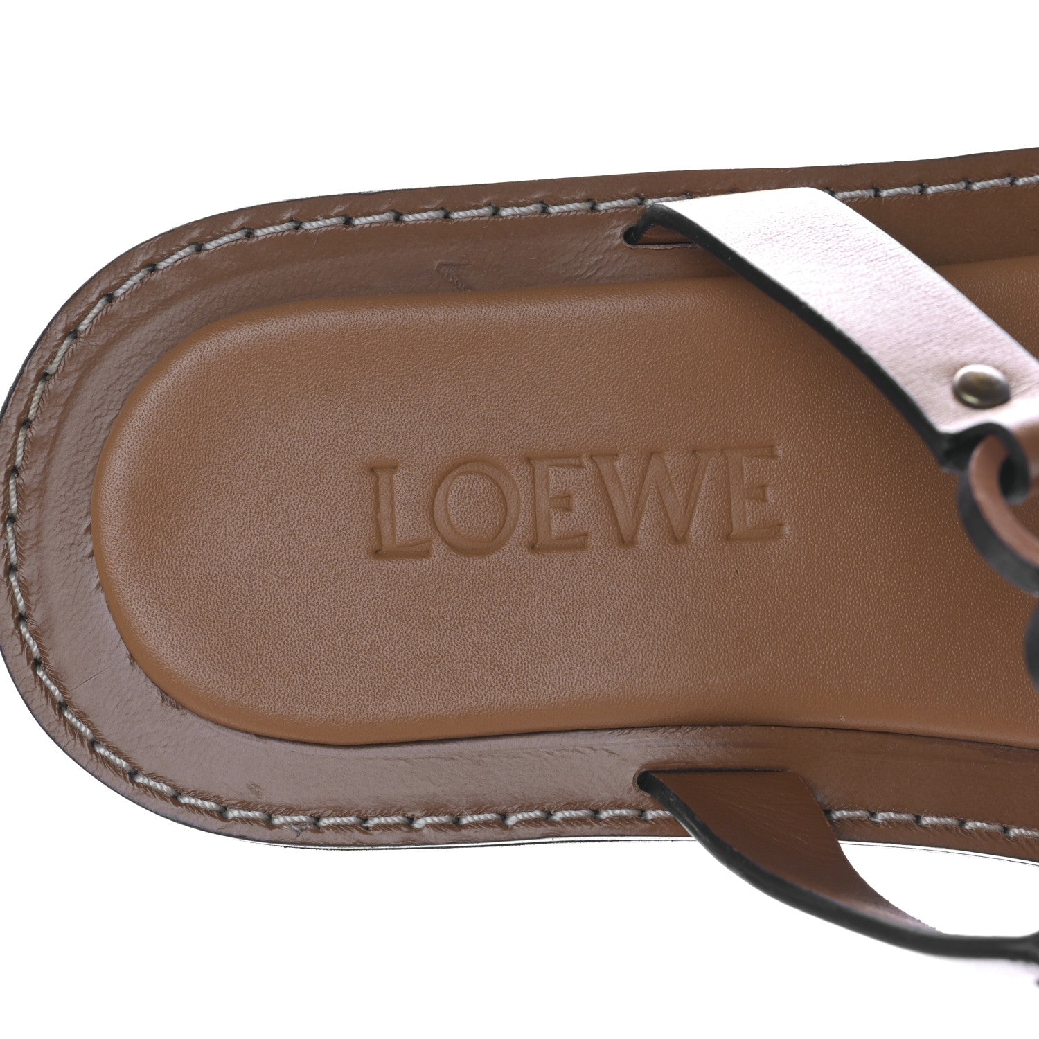 Loewe Calfskin Anagram Mule Sandals 37 Tan Natural 7 of 7