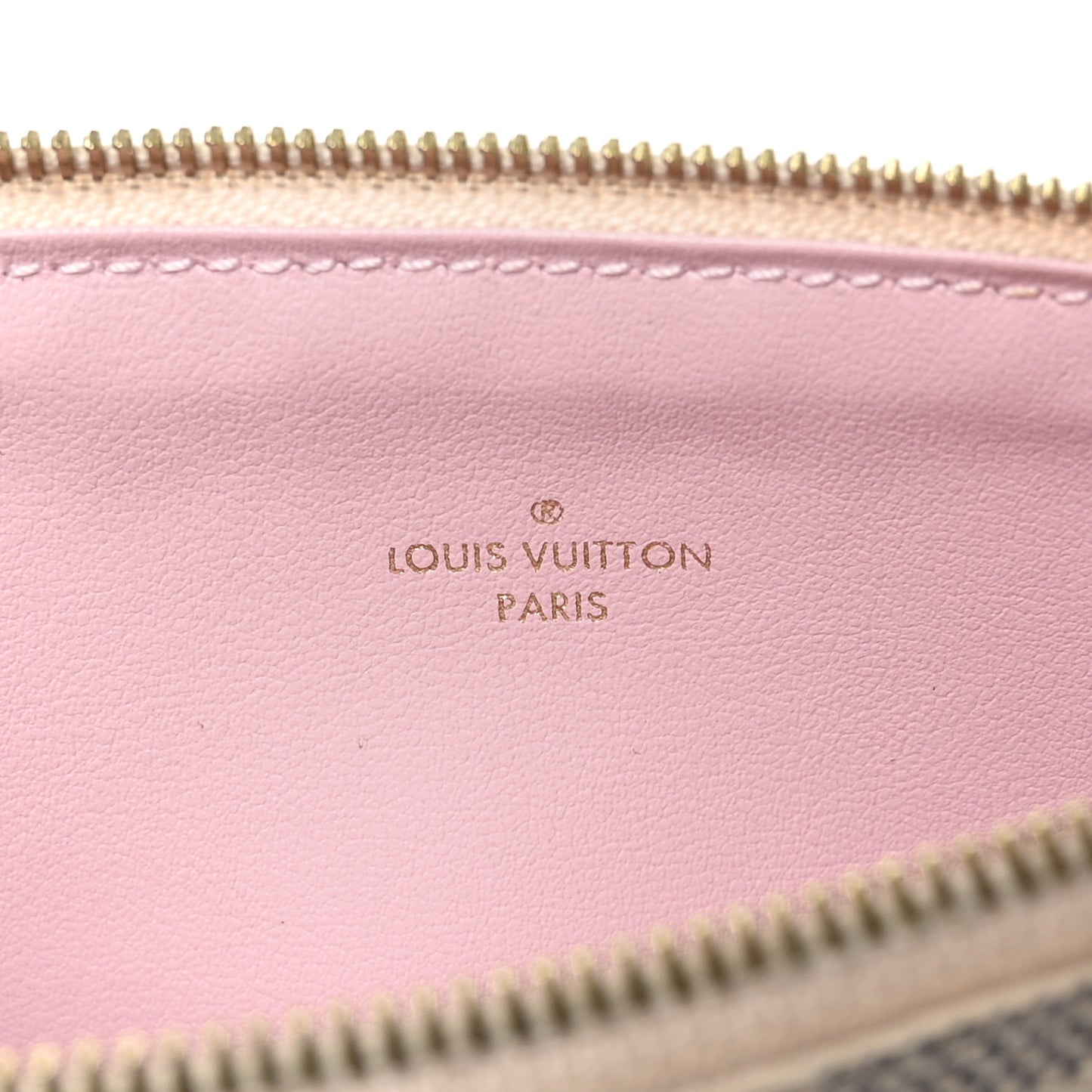 Damier Azur Felicie Chain Wallet Zippered Insert Rose Ballerine