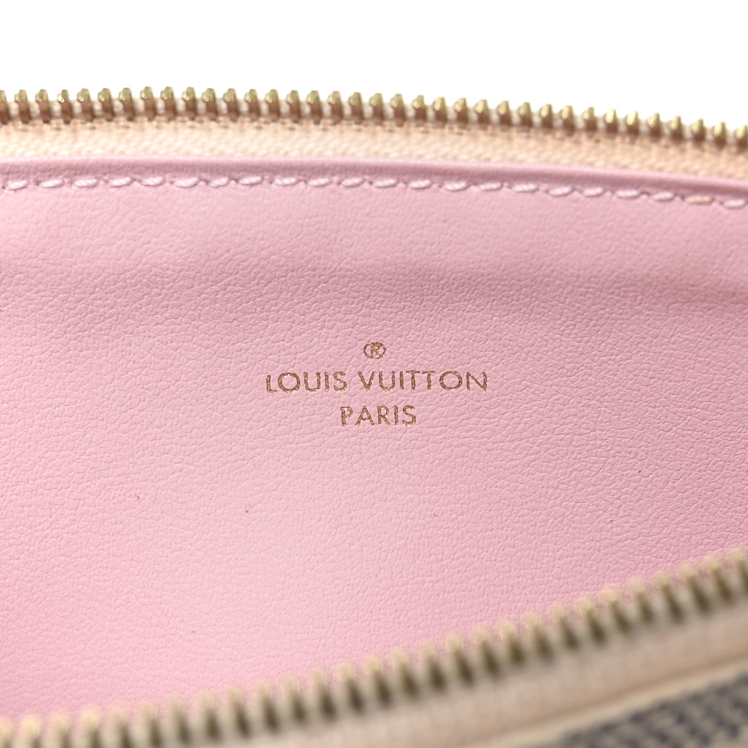 Louis Vuitton Damier Azur Felicie Chain Wallet Zippered Insert Rose Ballerine 6 of 6