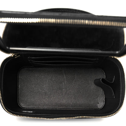 Chanel Lambskin Quilted Small Top Handle Vanity Case With Chain Black 5 of 11