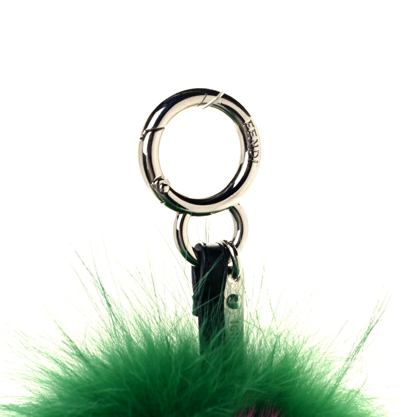 Fox Mink Rabbit Fur Vitello Dolce Minty Mini Monster Bag Bug Charm Jade Multicolor