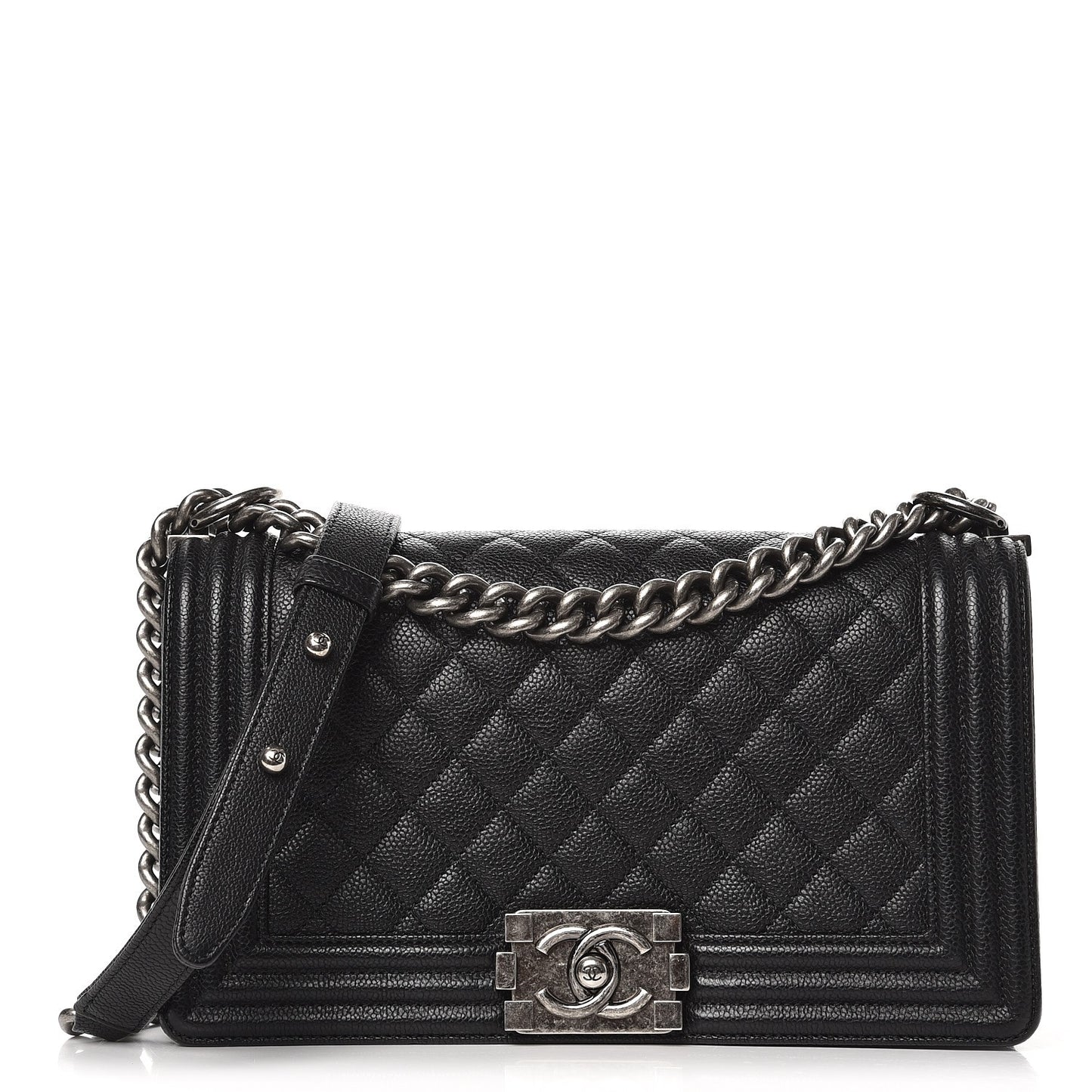 Caviar Quilted Medium Boy Flap Black