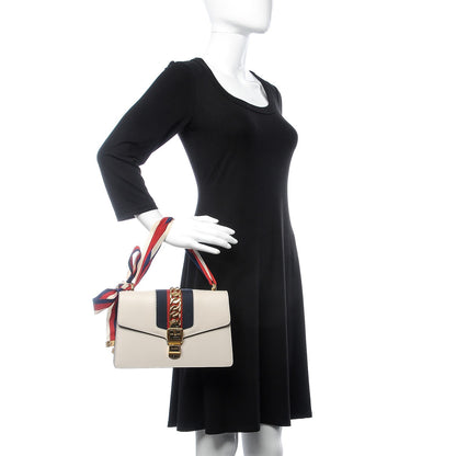 Gucci Calfskin Small Sylvie Shoulder Bag Off White 2 of 8