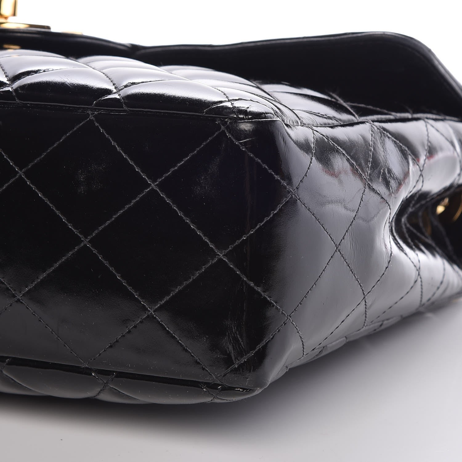 Chanel Patent Quilted Jumbo Single Flap Black 11 of 11