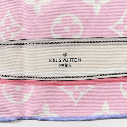 Louis Vuitton Silk Monogram Escale Confidential Square Scarf Pink 2 of 3