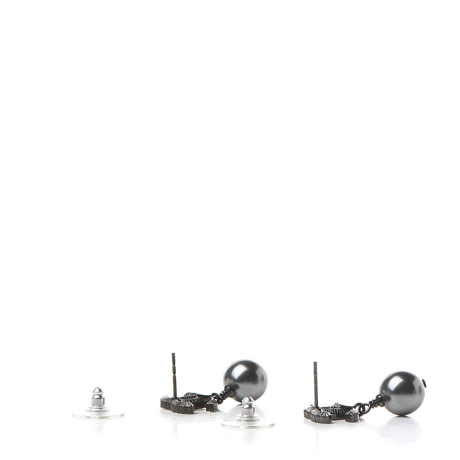 Chanel Ruthenium Baguette CC Drop Earrings 3 of 5