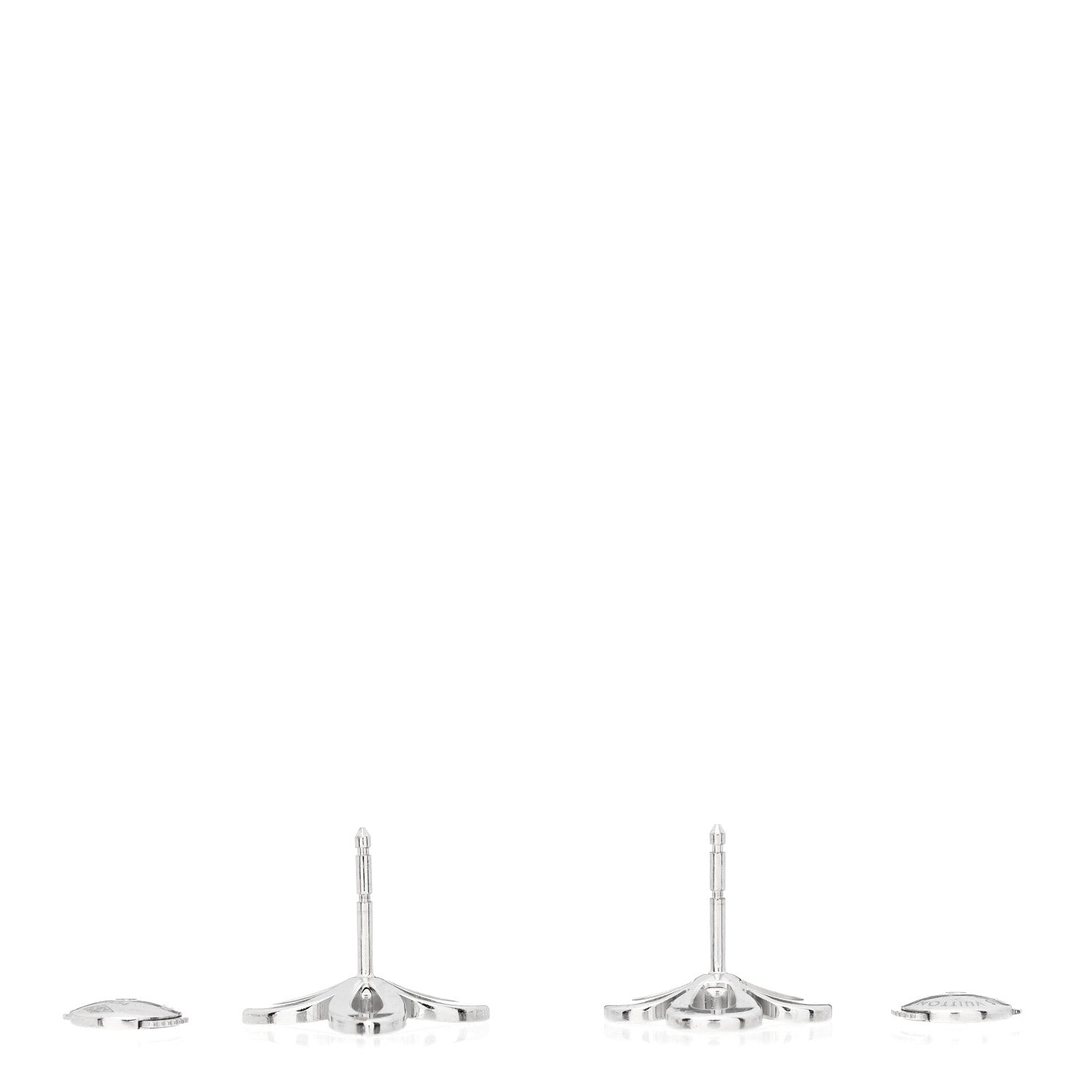 Louis Vuitton 18K White Gold Diamond Pink Sapphire Les Craquantes Earrings 3 of 4