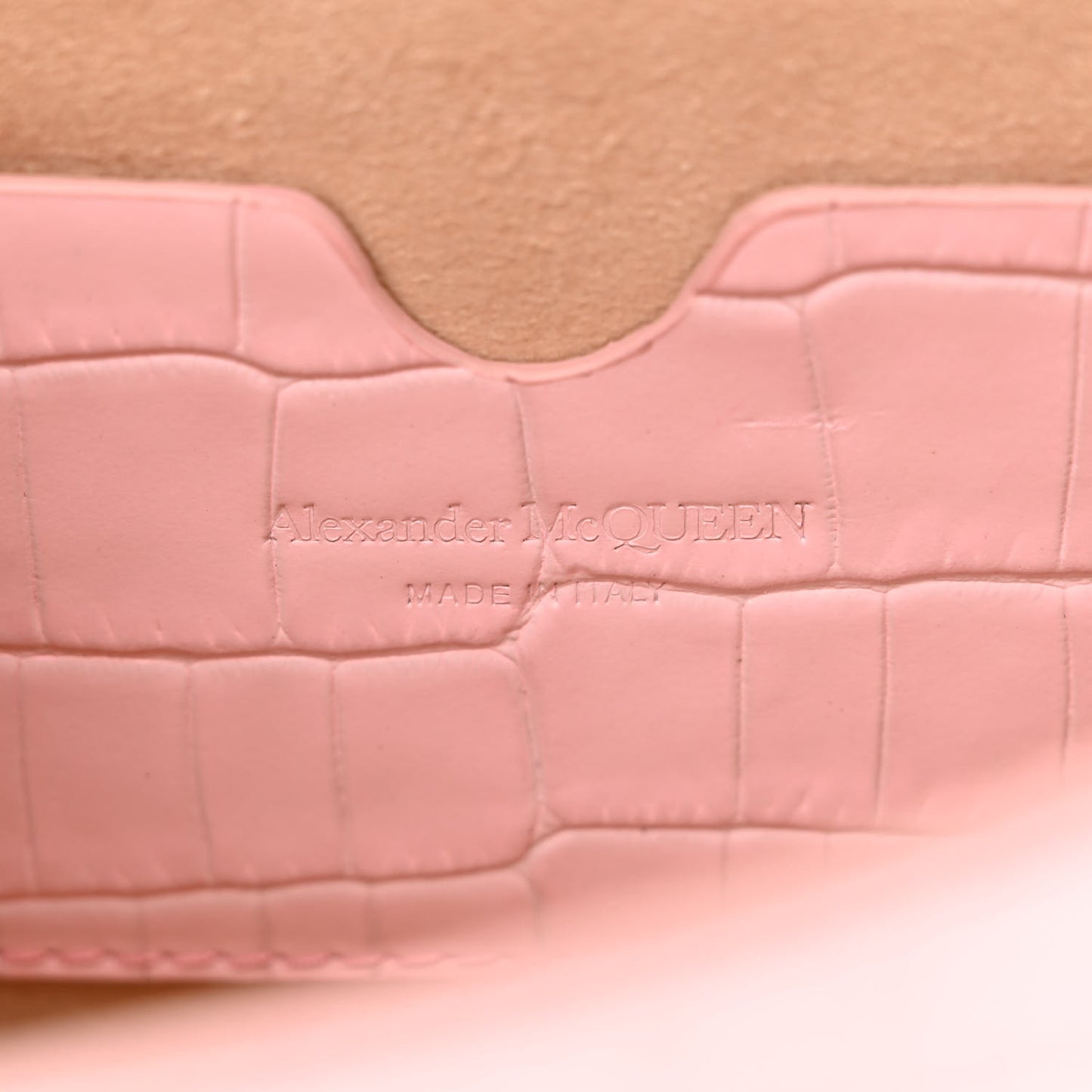 Calfskin Crocodile Embossed Skull Mini Crossbody Bag Pink
