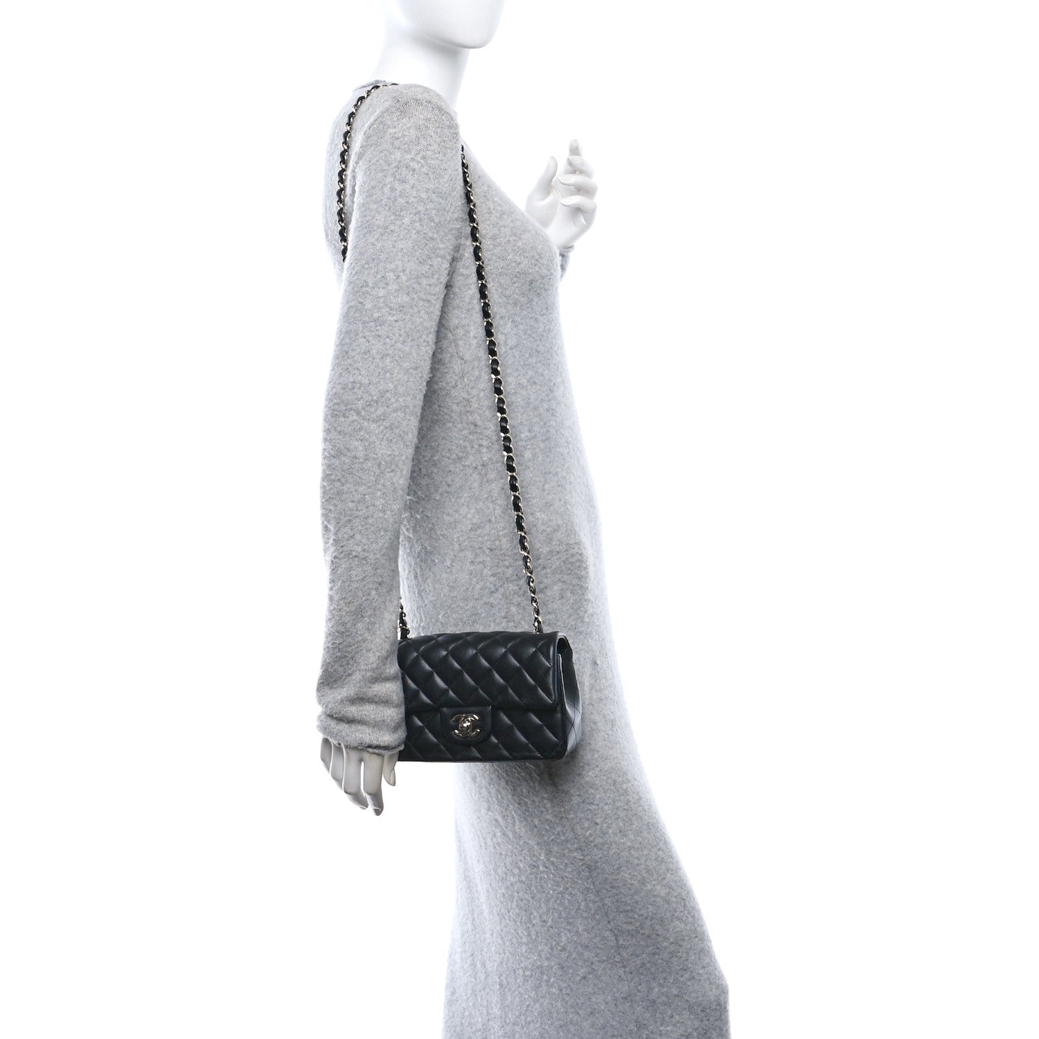 Chanel Lambskin Quilted Mini Rectangular Flap Black 2 of 11