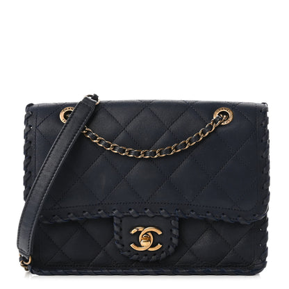 Chanel Iridescent Calfskin Small Happy Stitch Flap Navy 1 of 9