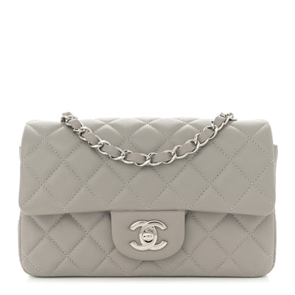 Chanel Lambskin Quilted Mini Rectangular Flap Grey 1 of 11