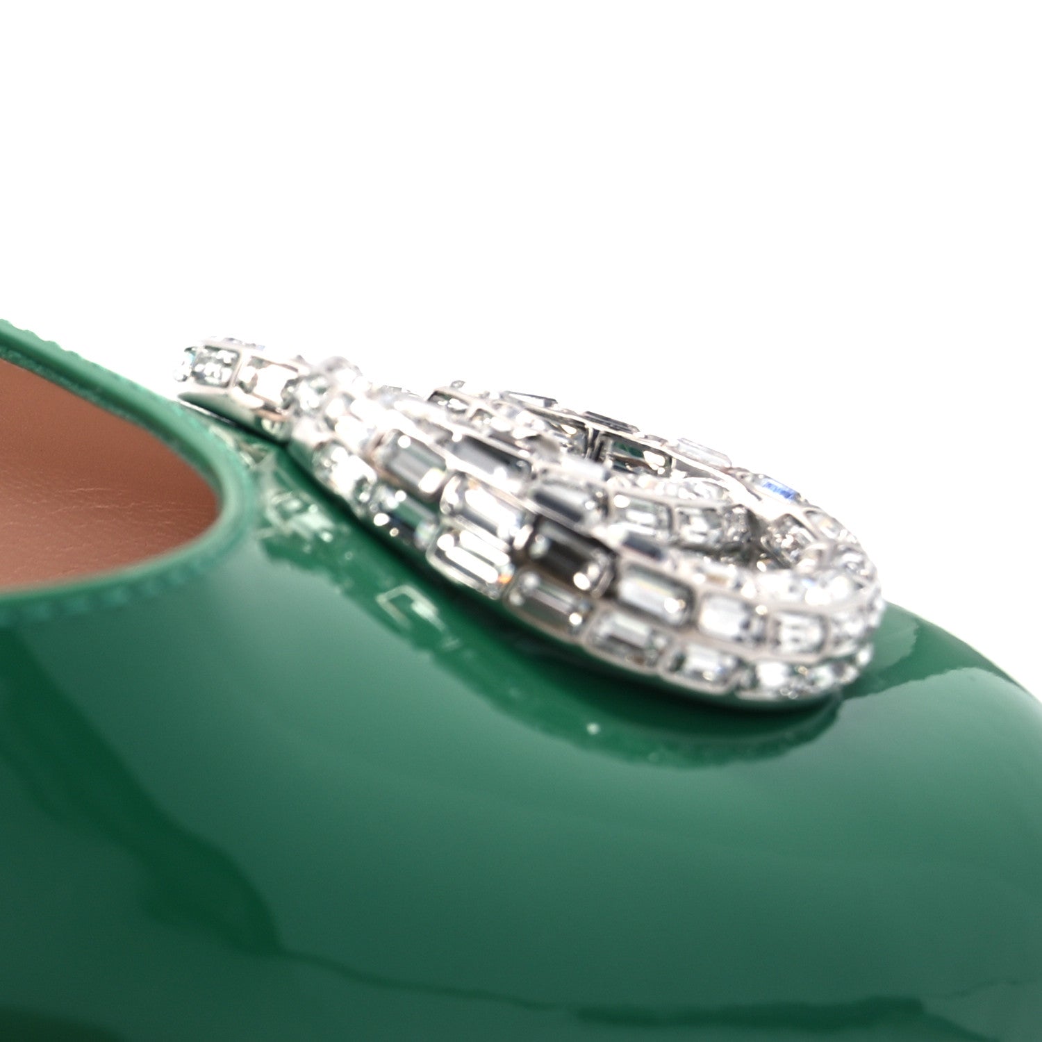 Gucci Vernice Crystal Double G Platform Pumps 38 New Shamrock 10 of 13