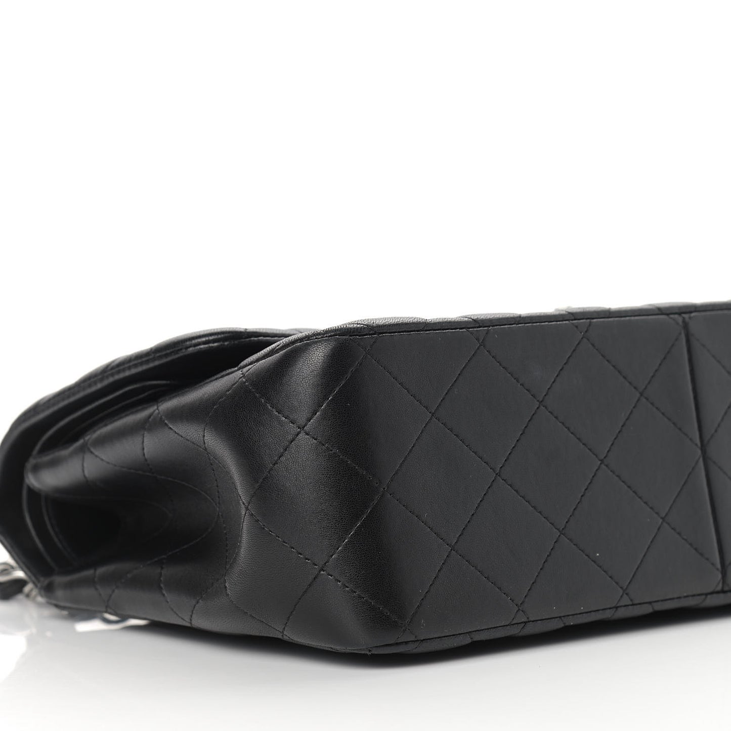 Lambskin Quilted Jumbo Double Flap Black