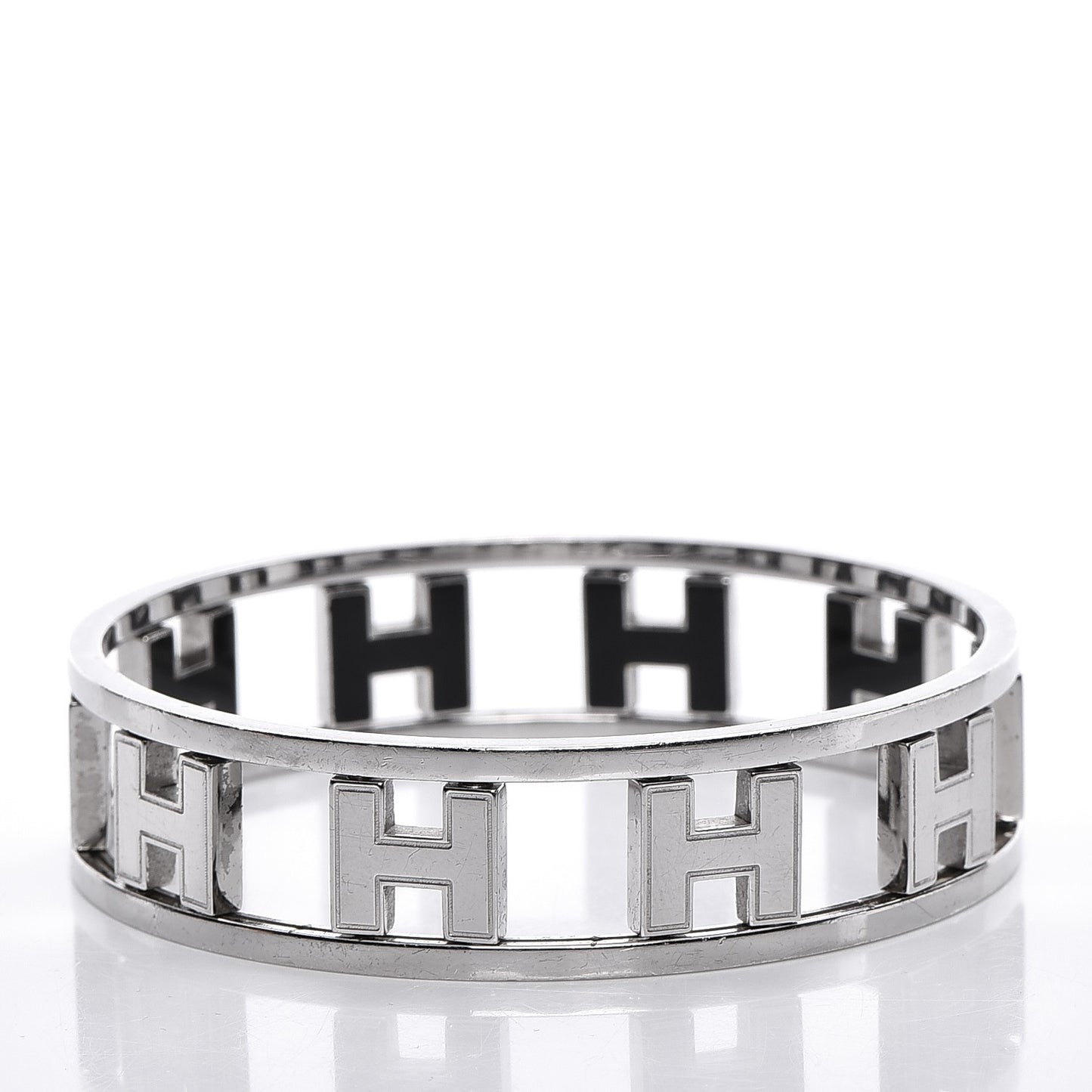 Palladium Enamel Reversible H Bracelet