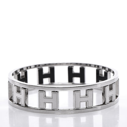Hermes Palladium Enamel Reversible H Bracelet 3 of 6