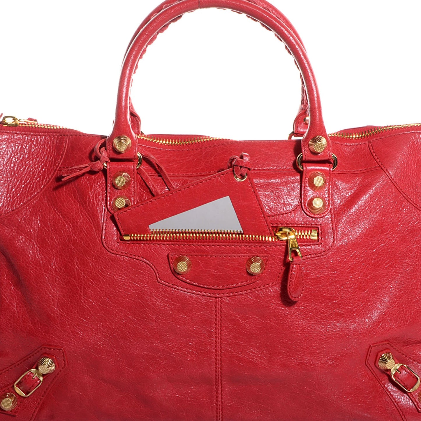 Agneau Giant 12 Gold Hardware Work Rouge Cardinal
