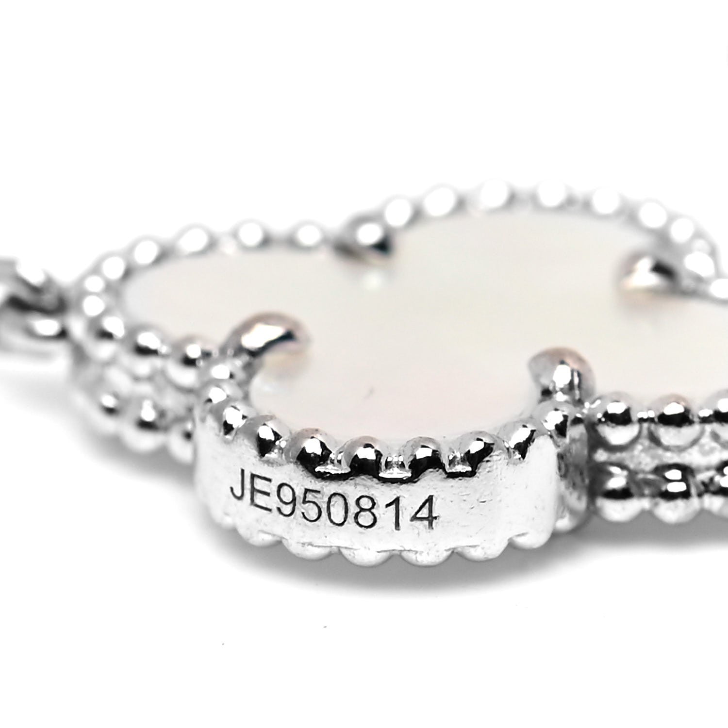 Van Cleef & Arpels 18K White Gold Mother of Pearl 5 Motifs Vintage Alhambra Bracelet 6 of 7