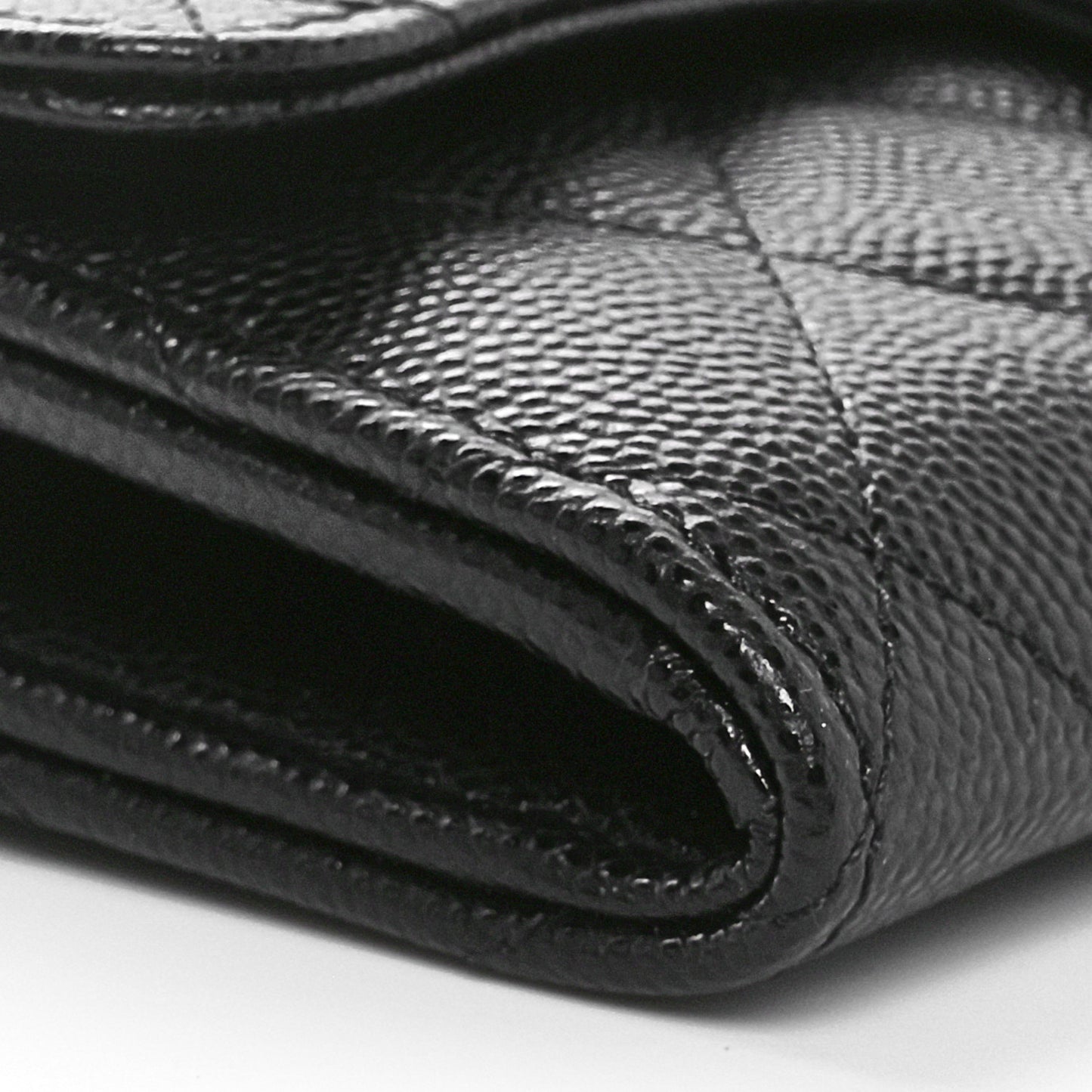 Caviar Quilted Medium Flap Wallet Black