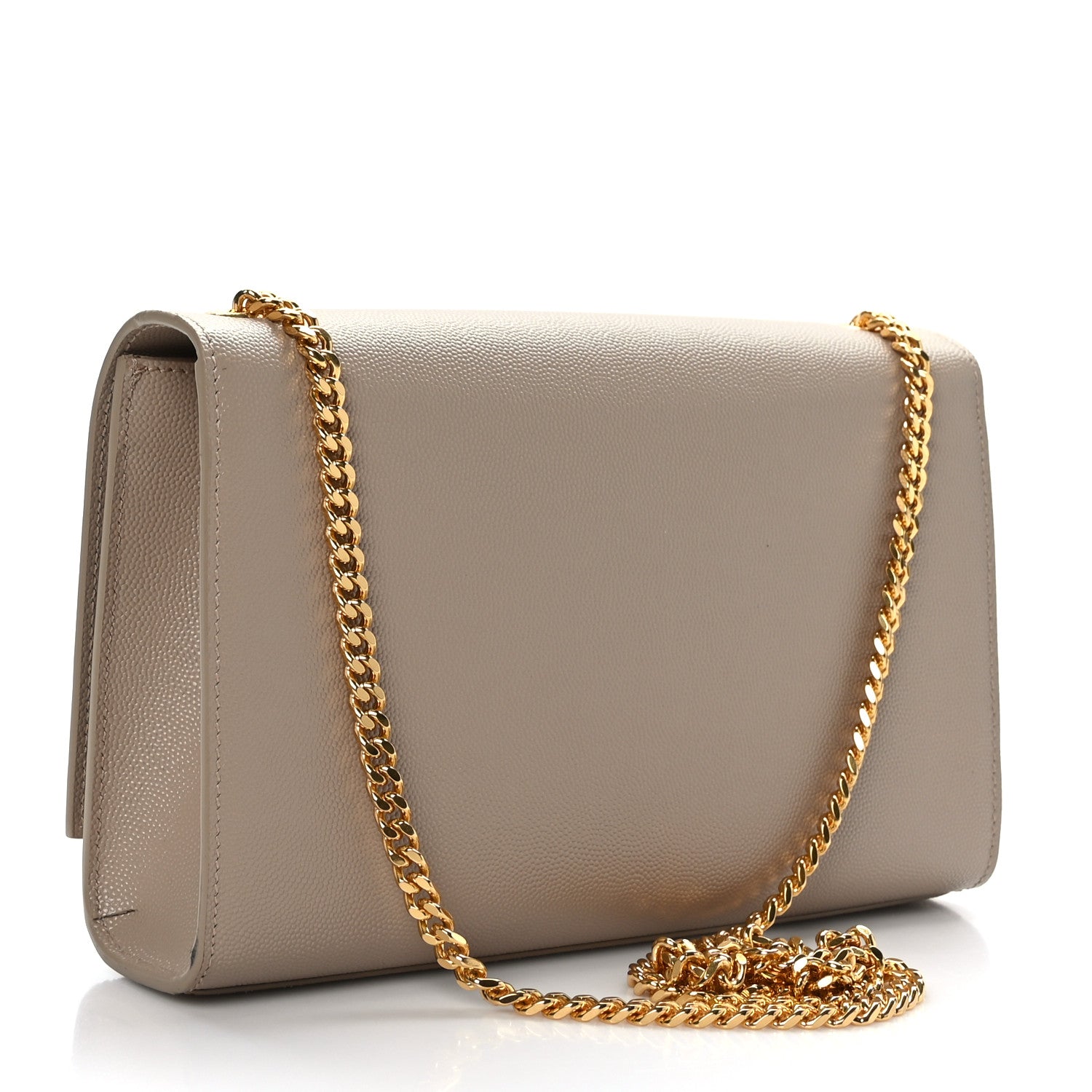 Saint Laurent Grain De Poudre Medium Monogram Kate Satchel Dark Beige 3 of 8