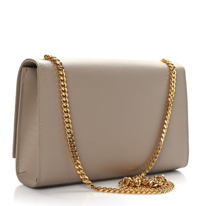 Saint Laurent Grain De Poudre Medium Monogram Kate Satchel Dark Beige 3 of 8