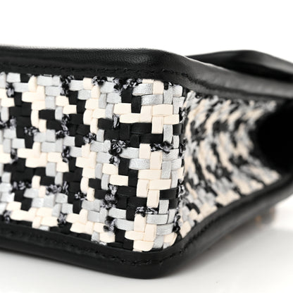 Chanel Metallic Lambskin Viscose Woven Flap Silver Black 11 of 11