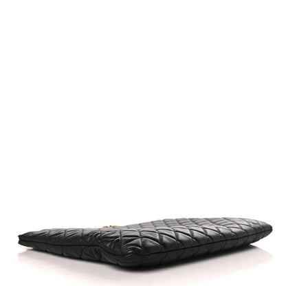 Chanel Lambskin Quilted Large Boy Cosmetic Case Black 4 of 9