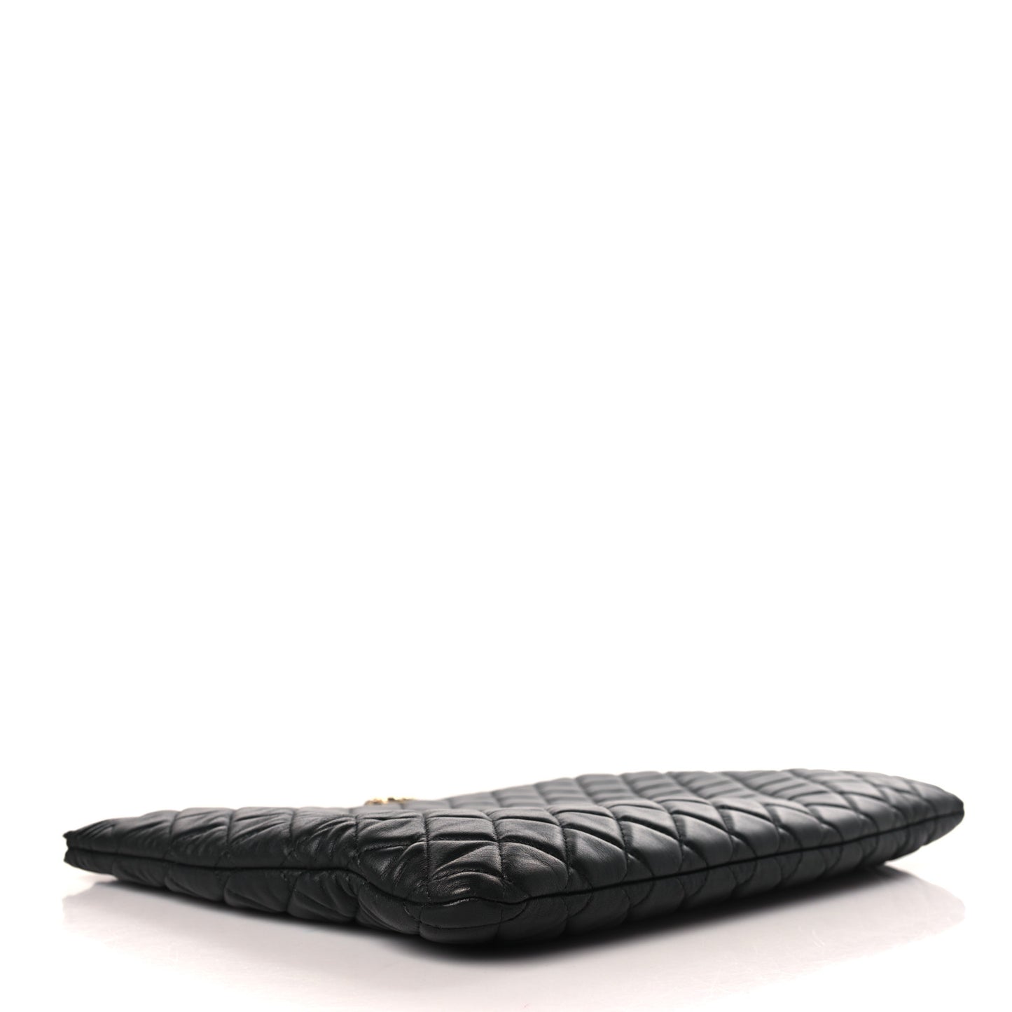 Lambskin Quilted Large Boy Cosmetic Case Black