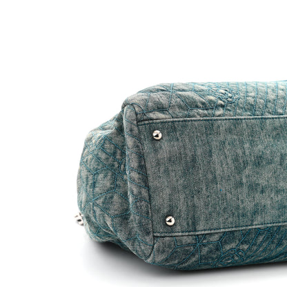 Chanel Denim Camellia Embroidered Medium Just Mademoiselle Blue 10 of 11