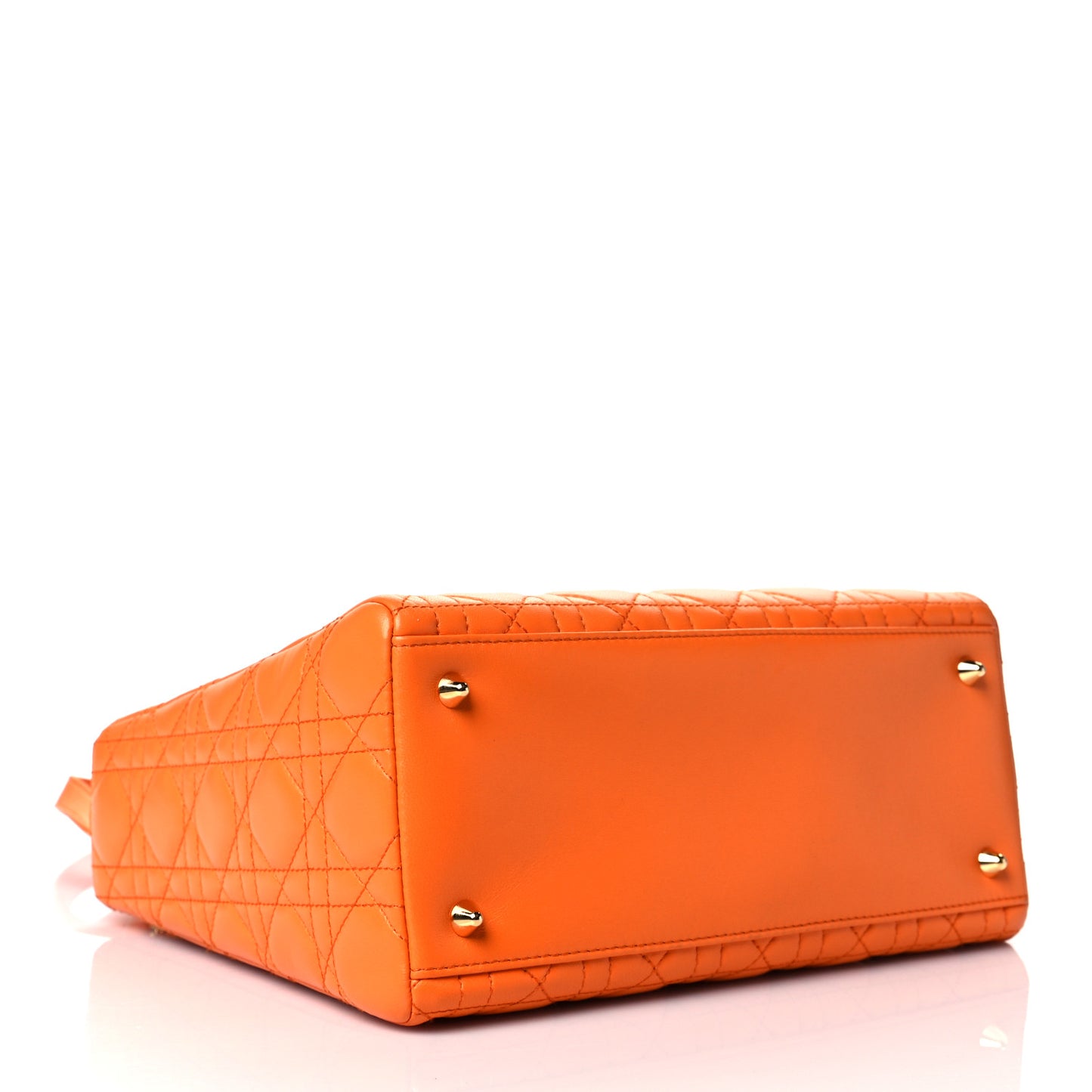 Lambskin Cannage Medium Lady Dior Orange