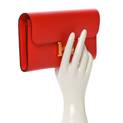 Hermes Epsom Constance Long Wallet Orange Poppy 2 of 11