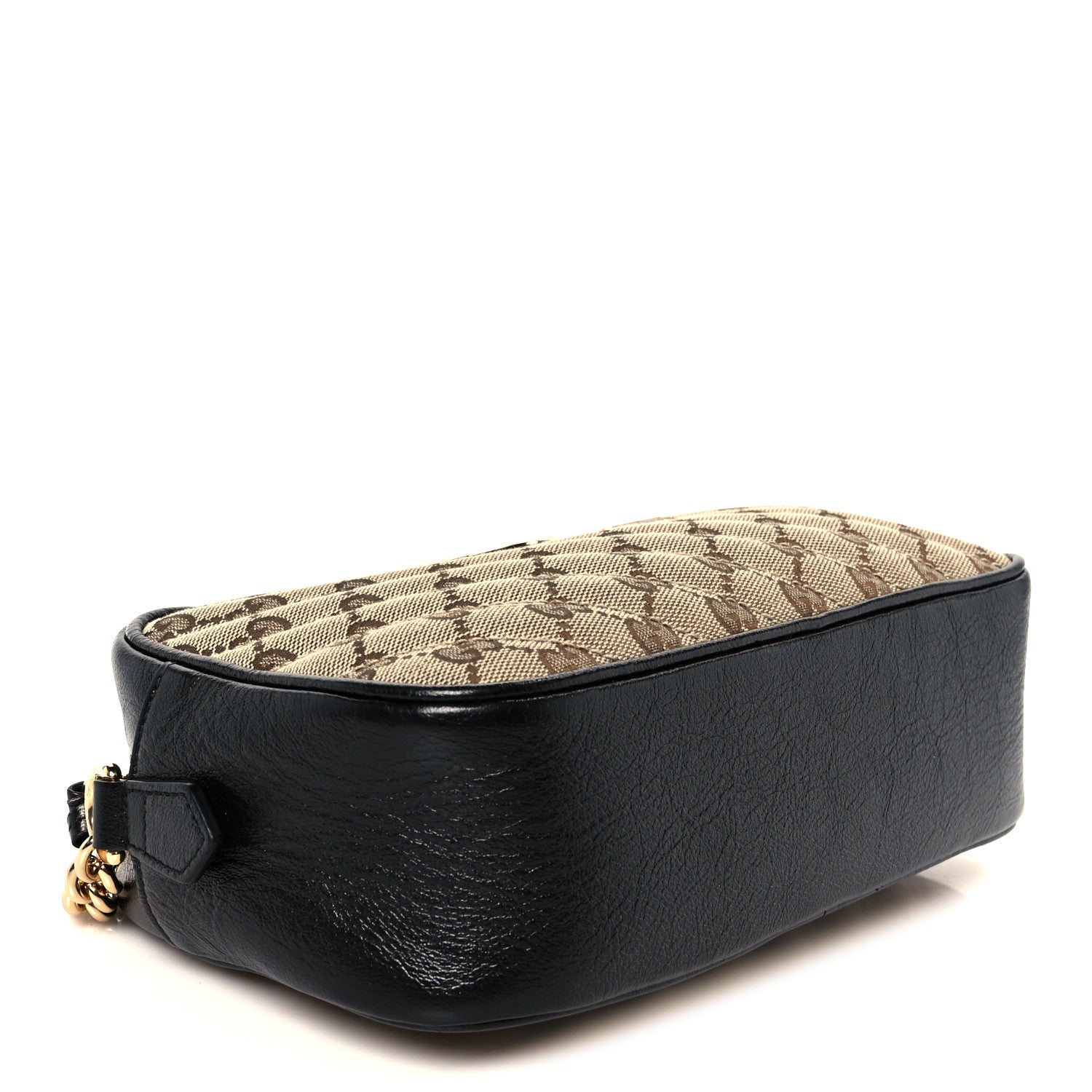 Gucci Monogram Matelasse Diagonal Small GG Marmont Chain Shoulder Bag Beige Black 4 of 11