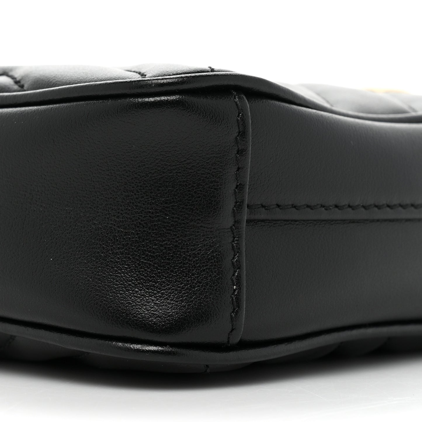 Calfskin Matelasse Mini GG Marmont Crossbody Bag Black