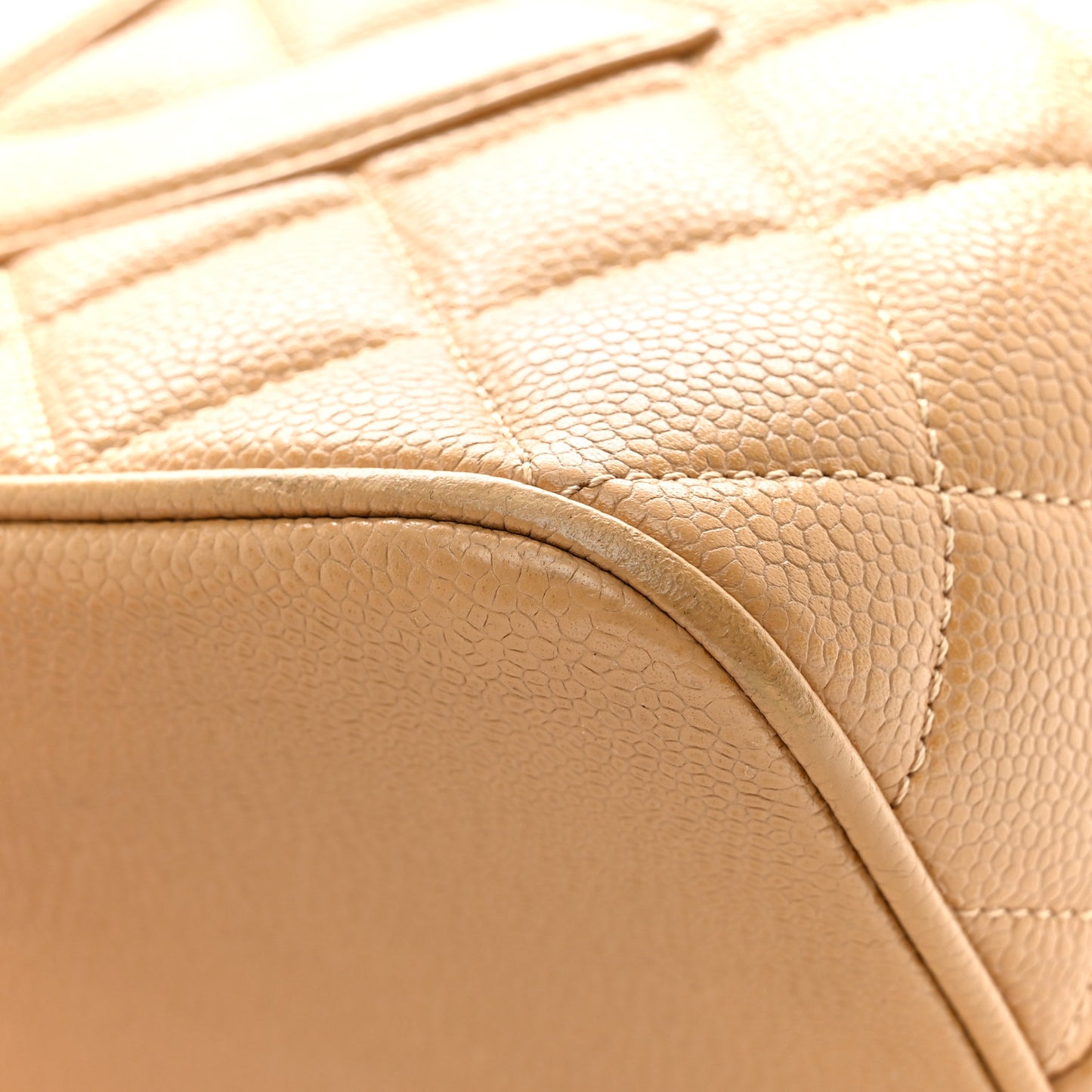 Caviar Quilted Medallion Tote Beige