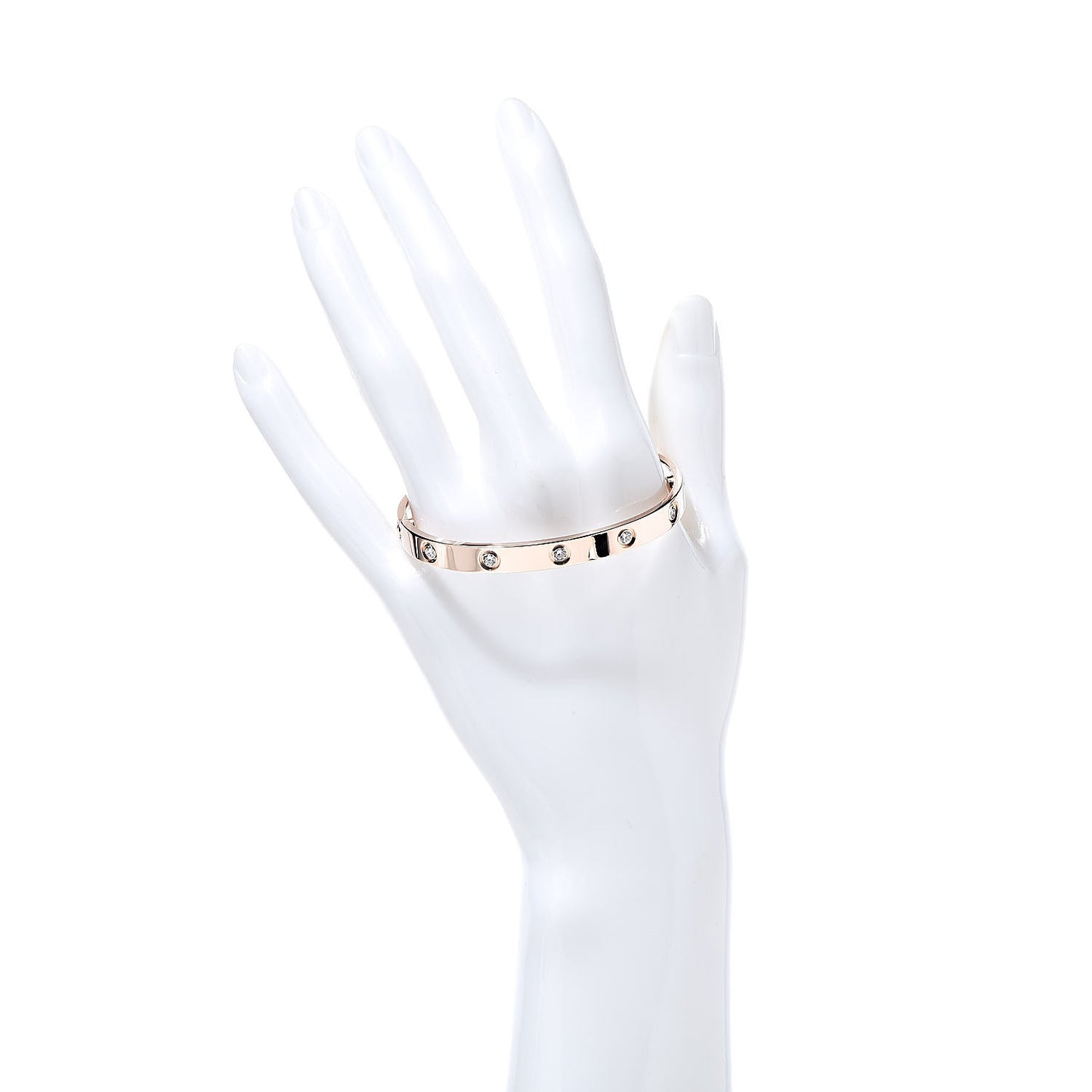 18K Pink Gold 10 Diamond LOVE Bracelet 17